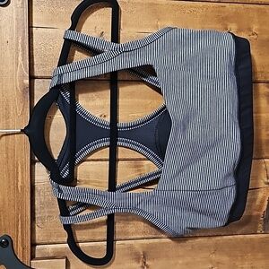 Lululemon Splendour Tonka Stripe Black Heathered Slate Light Support  Br…